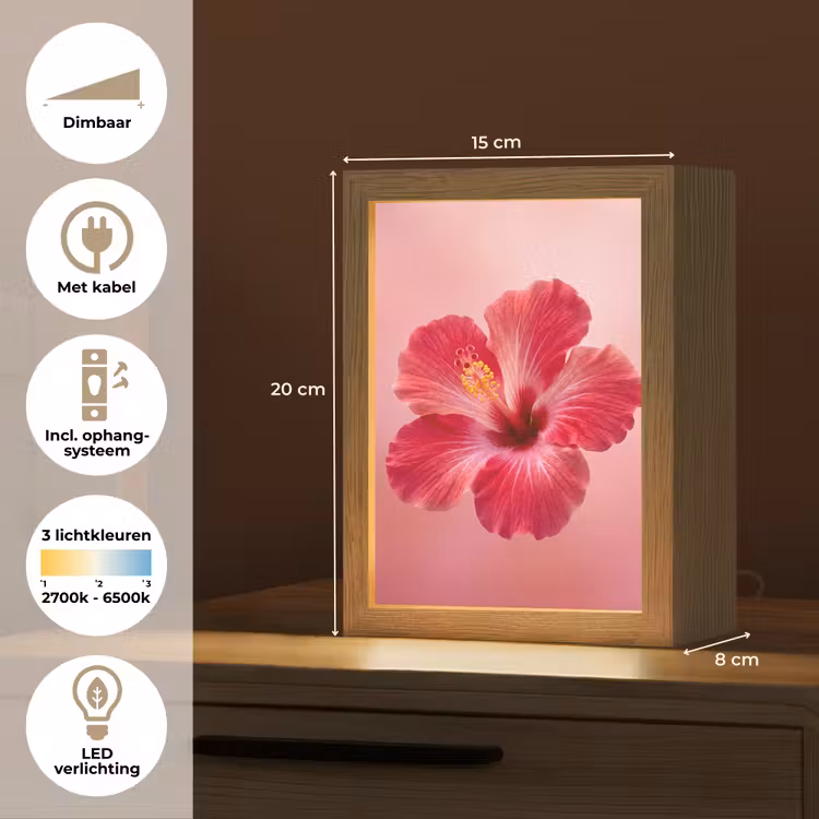 Gepersonaliseerde Lightbox - Rode bloem - Natuur — 7