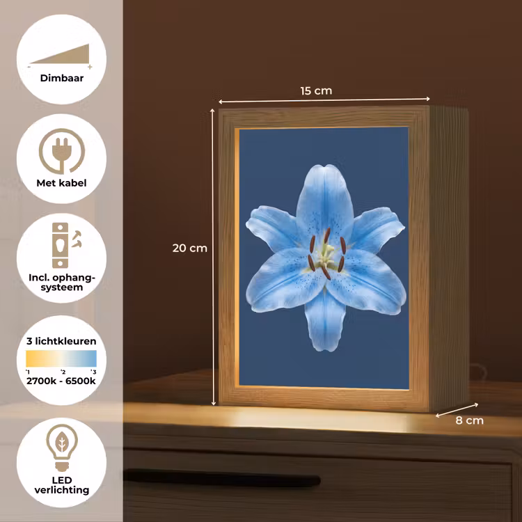 Gepersonaliseerde Lightbox - Blauwe lelie - Bloemen — 7