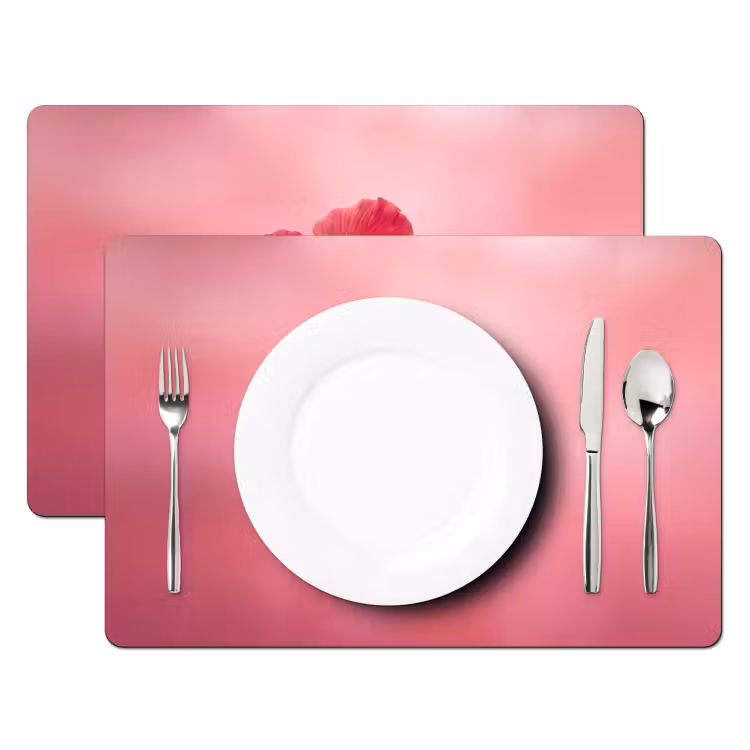 Placemat - 6 stuks - Rode bloem - Natuur — 2