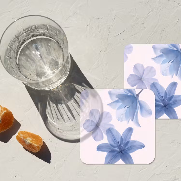 Onderzetter - Bloemen - Transparant - Modern — 2
