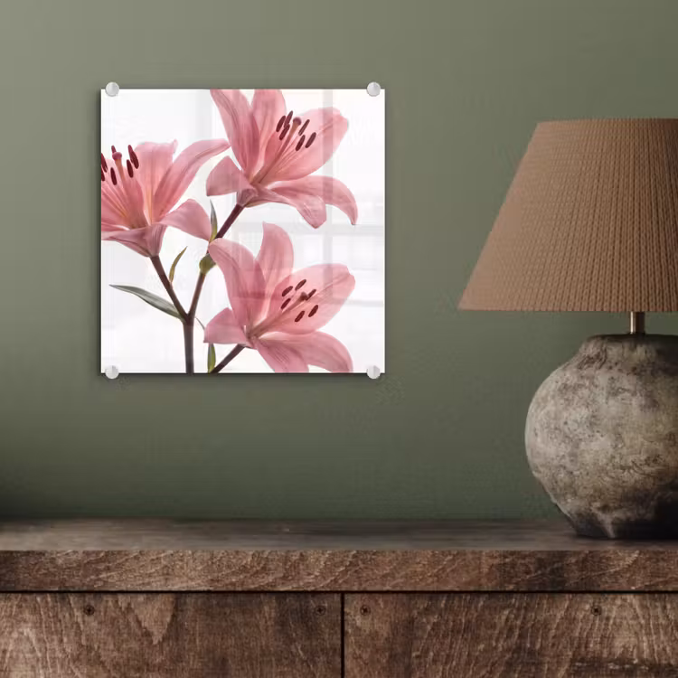 Glas schilderij - Bloemen - Zacht - Modern — 4