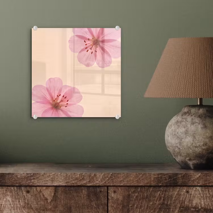 Glas schilderij - Bloemen - Flora - Pastel — 4