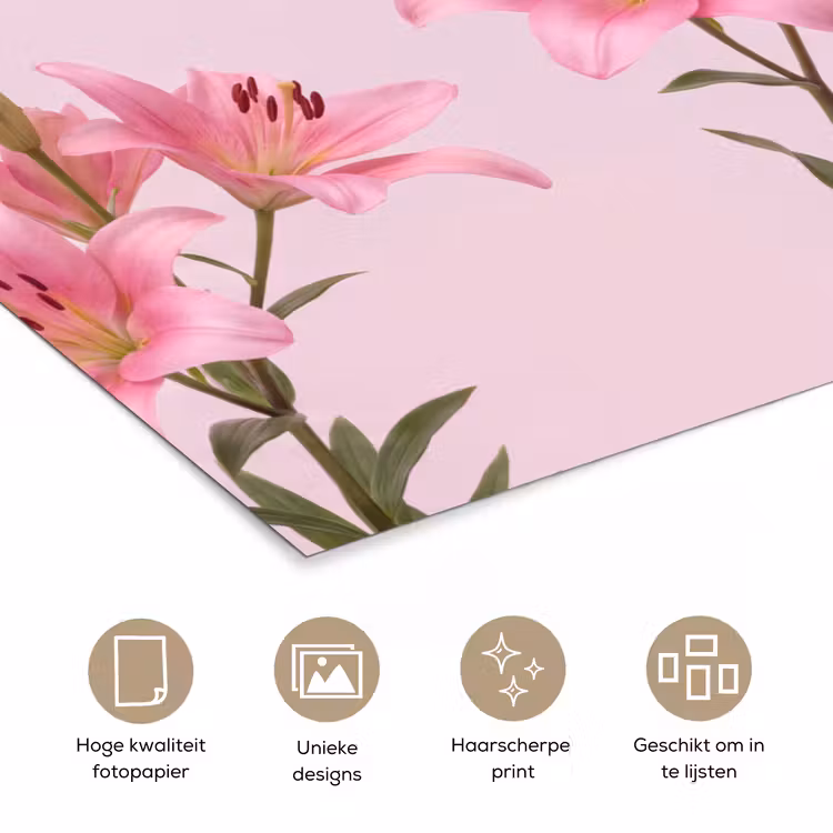 Poster - Bloemen - Zacht - Roze — 5