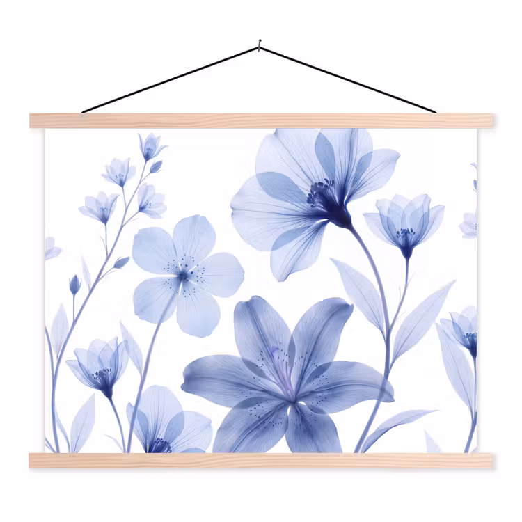 Schoolplaat - Blauwe bloemen - Natuur — 1