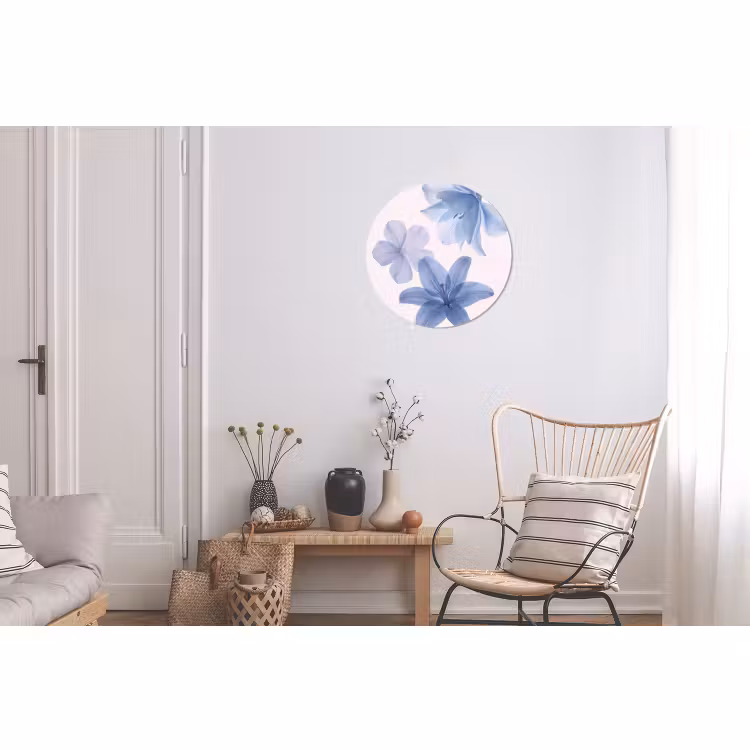 Wandcirkel - Aluminium - Bloemen - Transparant - Modern — 2