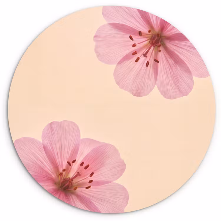 Wandcirkel - Glas - Bloemen - Flora - Pastel — 1