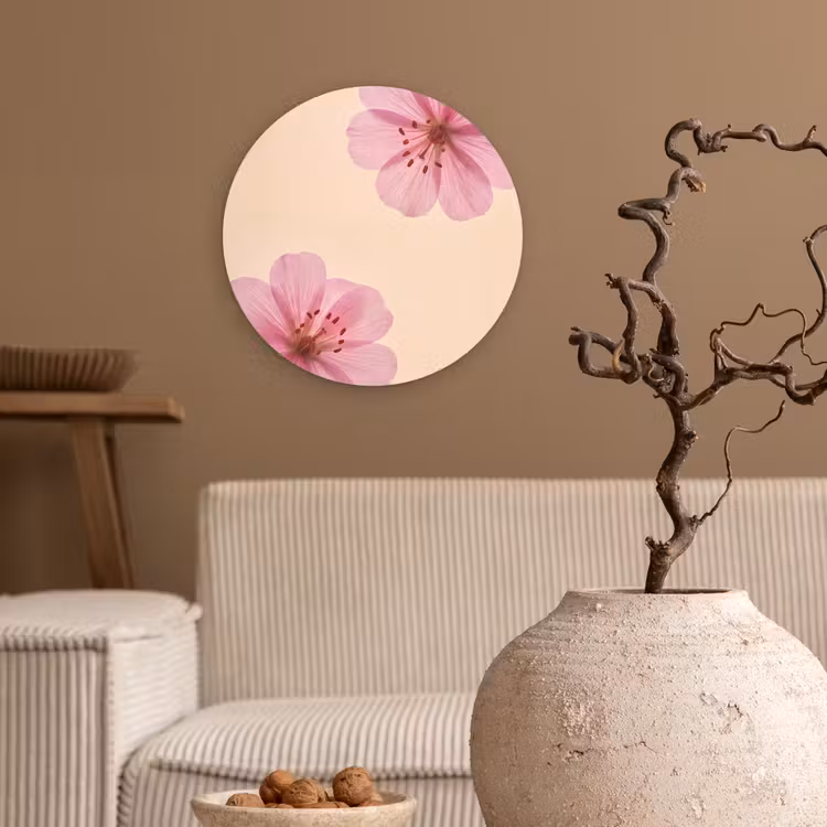Wandcirkel - Glas - Bloemen - Flora - Pastel — 2