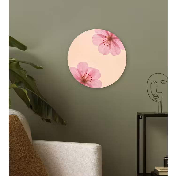Wandcirkel - Glas - Bloemen - Flora - Pastel — 3