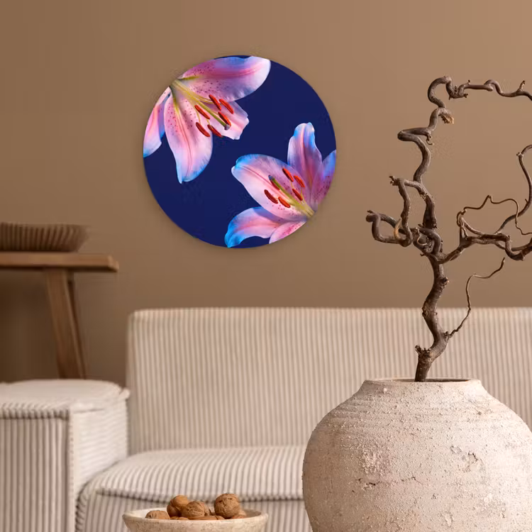 Wandcirkel - Glas - Bloemen - Kleurrijk - Botanisch — 2
