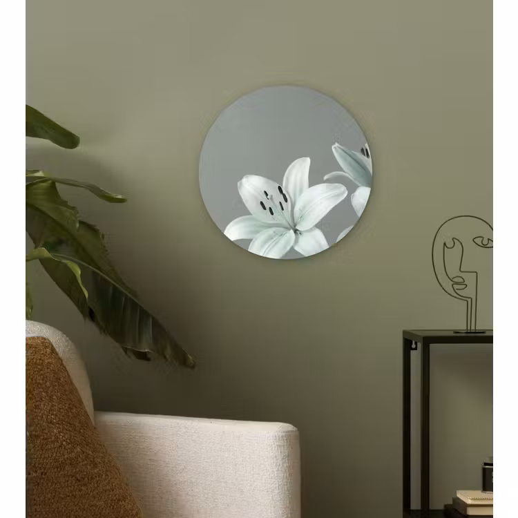 Wandcirkel - Glas - Bloemen - Natuur - Groen — 3