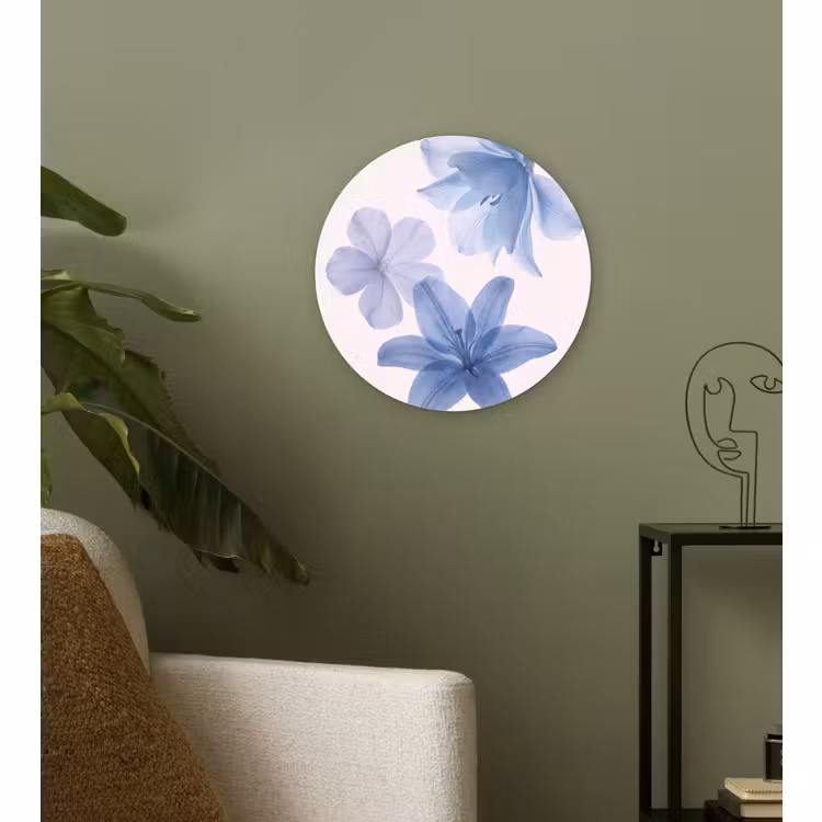 Wandcirkel - Glas - Bloemen - Transparant - Modern — 3