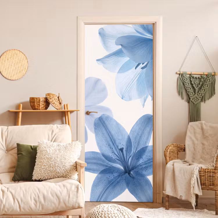 Deursticker - Bloemen - Transparant - Modern — 4