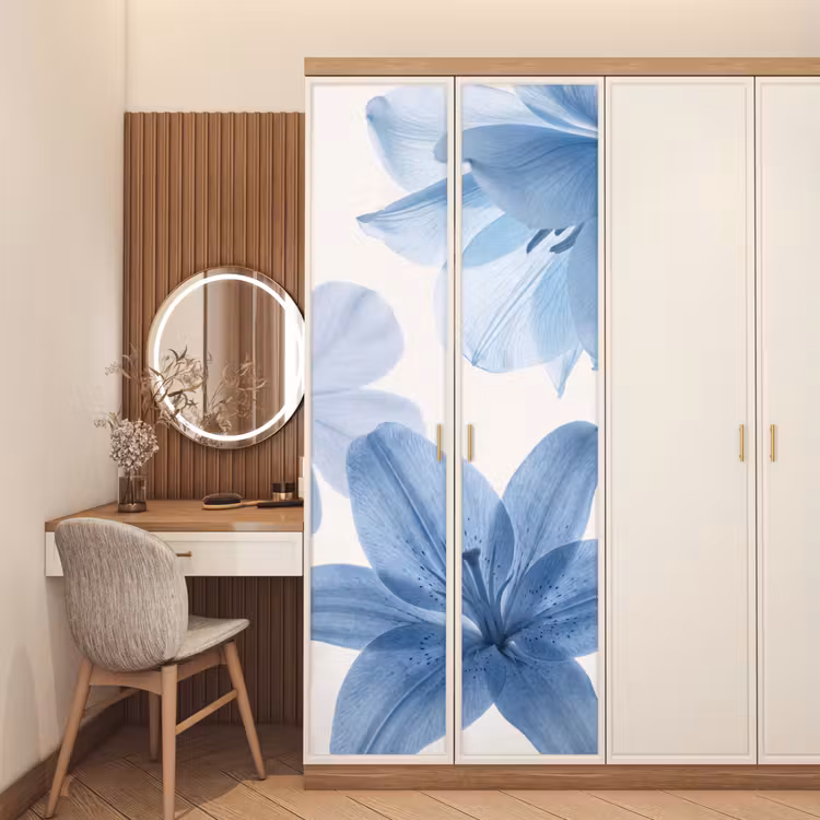 Deursticker - Bloemen - Transparant - Modern — 5