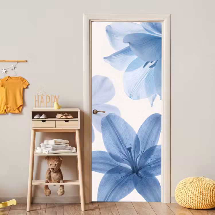Deursticker - Bloemen - Transparant - Modern — 6