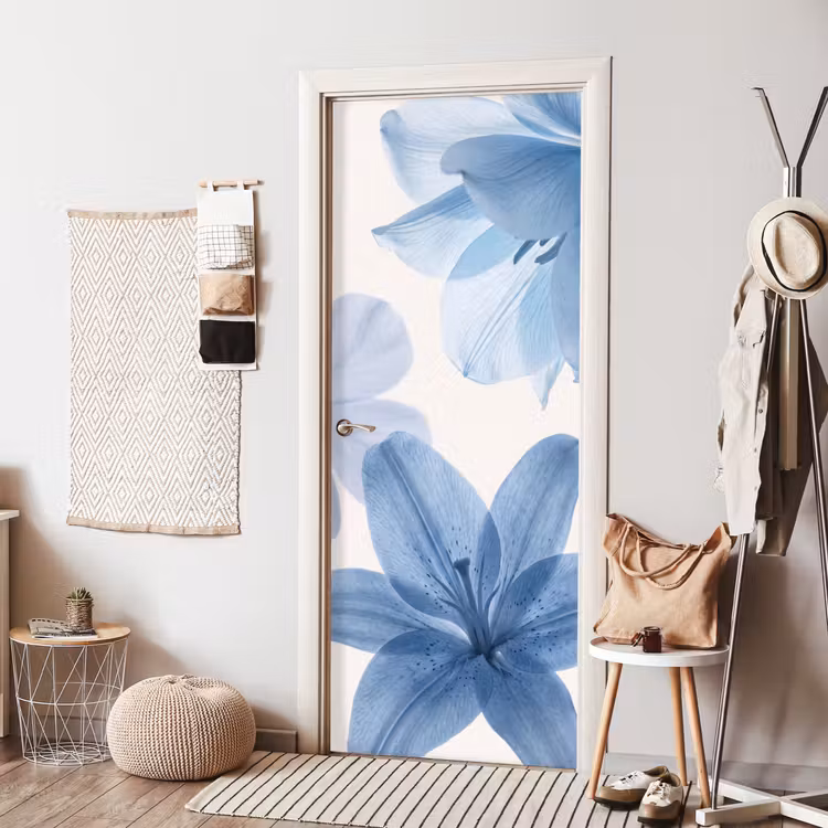 Deursticker - Bloemen - Transparant - Modern — 8