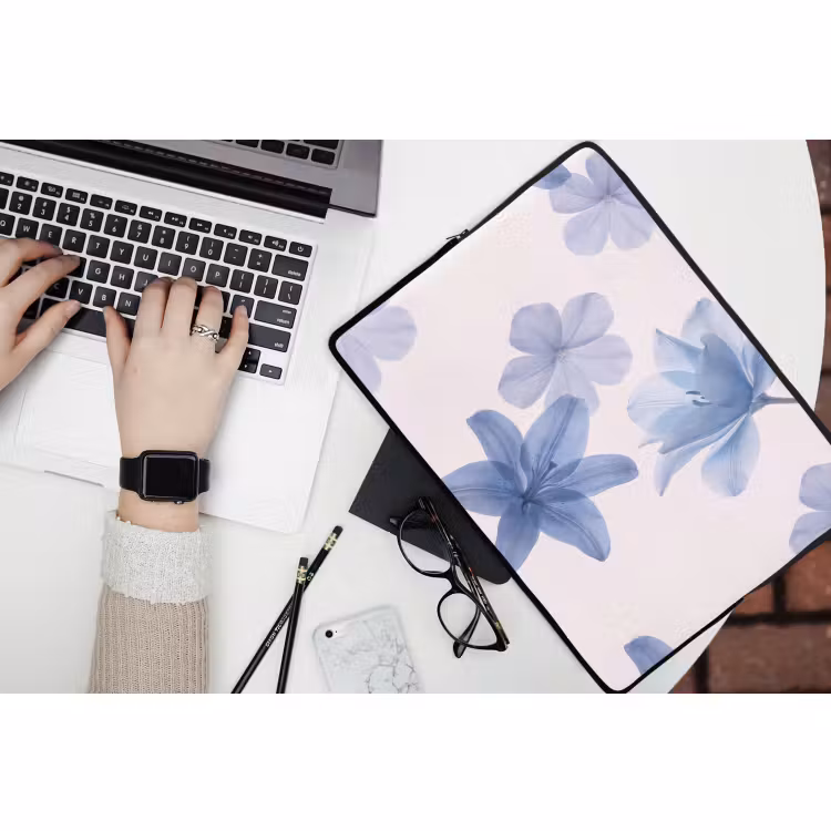 Laptophoes - Bloemen - Transparant - Modern — 3