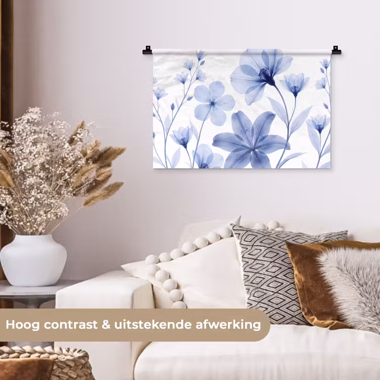 Wandkleed - Blauwe bloemen - Natuur — 4