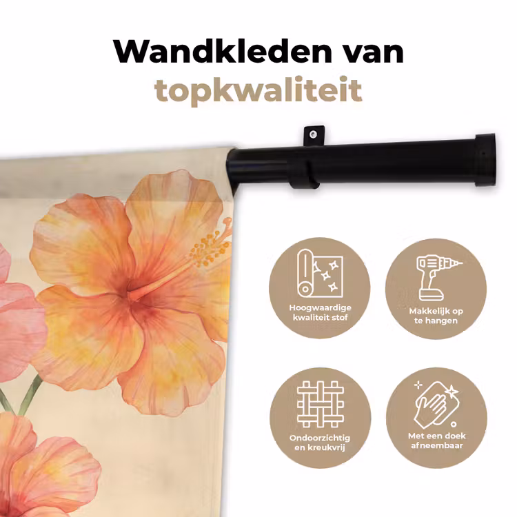 Wandkleed - Bloemen - Aquarel - Natuur — 3