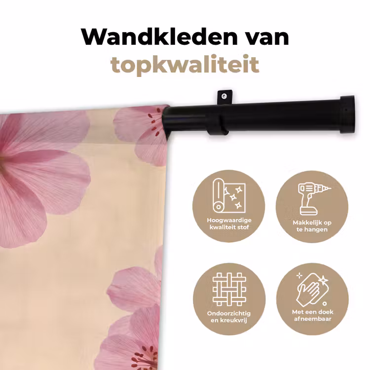 Wandkleed - Bloemen - Flora - Pastel — 3