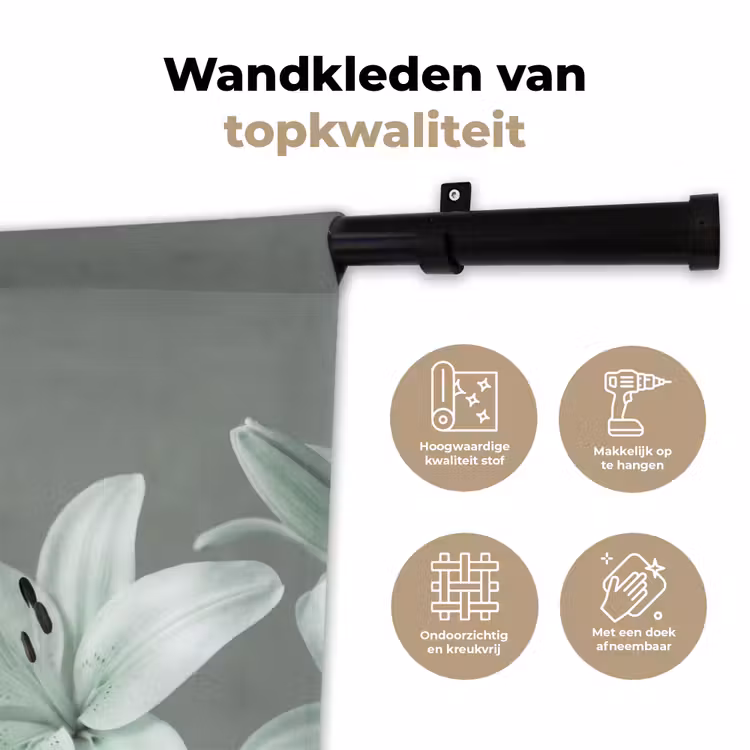 Wandkleed - Bloemen - Natuur - Groen — 3