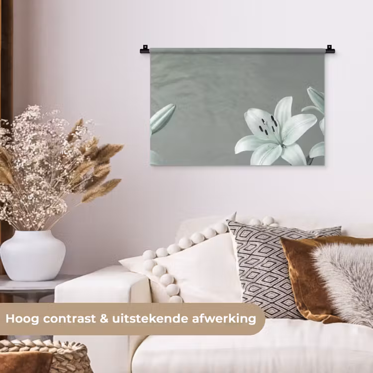Wandkleed - Bloemen - Natuur - Groen — 4