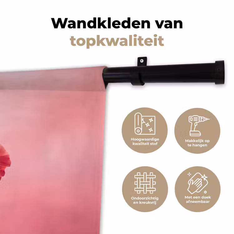Wandkleed - Rode bloem - Natuur — 3