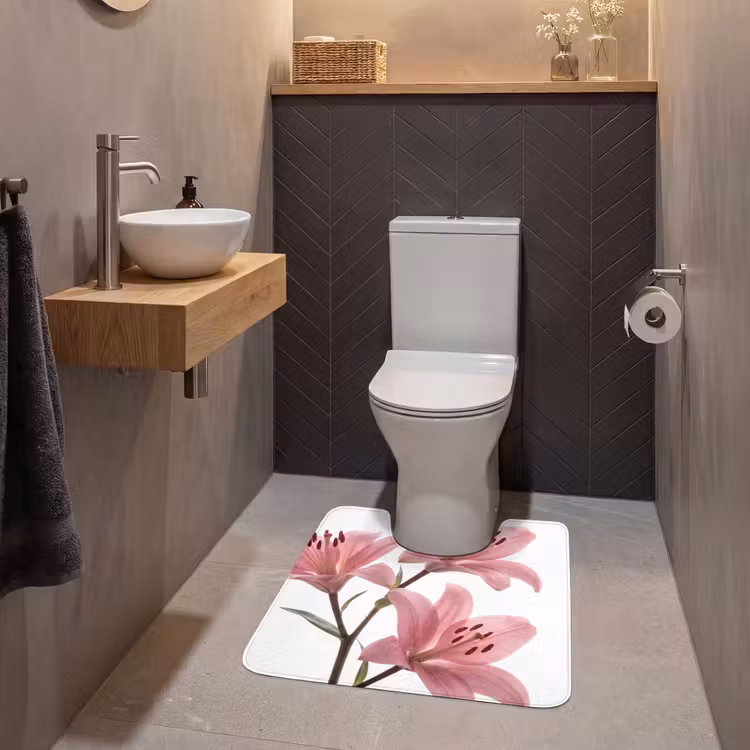 Wc Mat - Bloemen - Zacht - Modern — 2