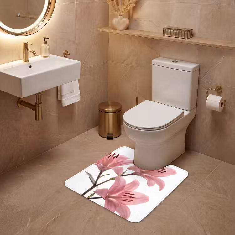 Wc Mat - Bloemen - Zacht - Modern — 3