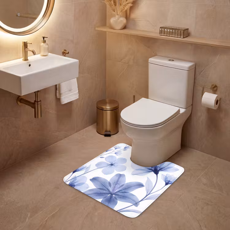 Wc Mat - Blauwe bloemen - Natuur — 3
