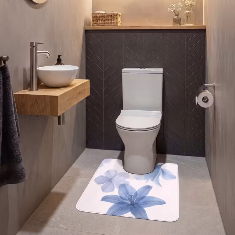 Wc Mat - Bloemen - Transparant - Modern — 2