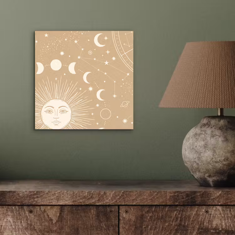 Aluminium schilderij - Zon - Maan - Sterren — 3