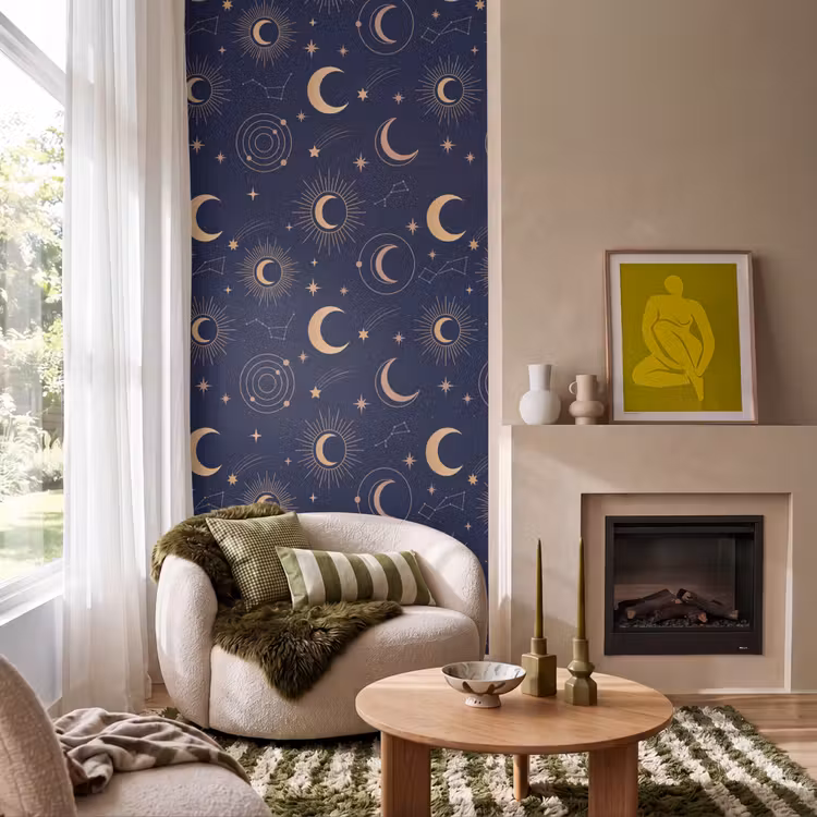 Behang - Maan - Sterren - Goud — 1