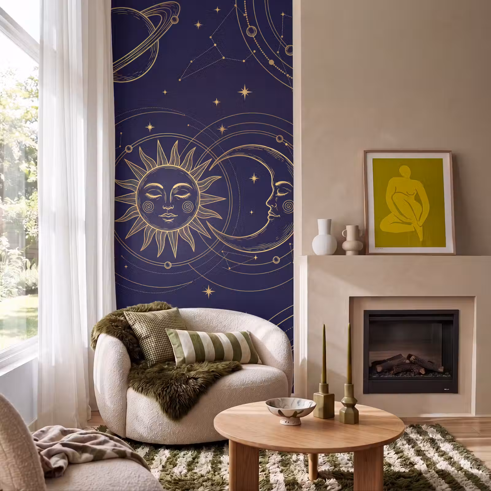 Behang - Zon - Maan - Astrologie — 1