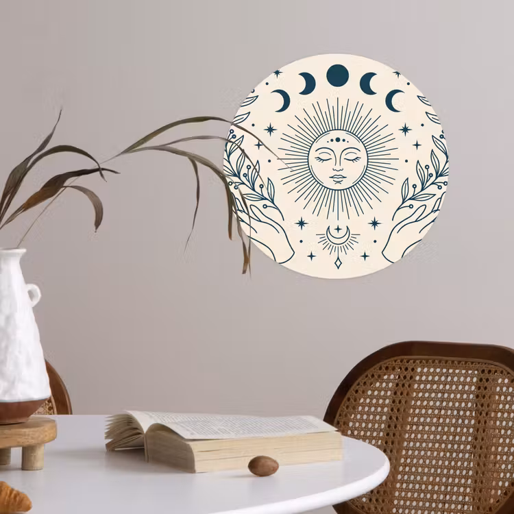 Behangcirkel - Zon Maan Illustratie — 4
