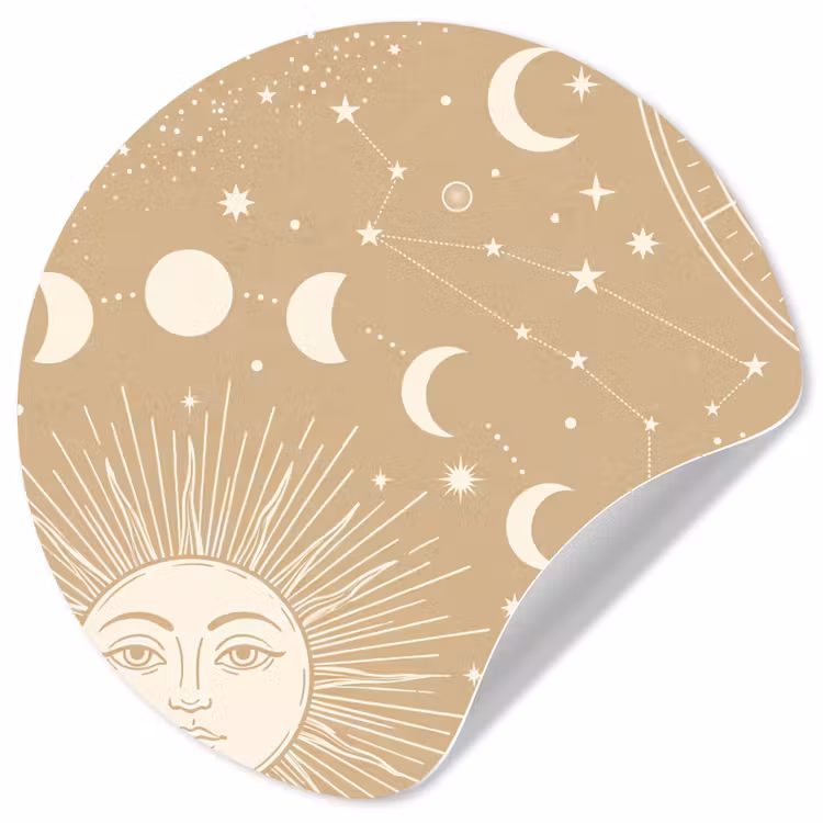 Behangcirkel - Zon - Maan - Sterren — 1