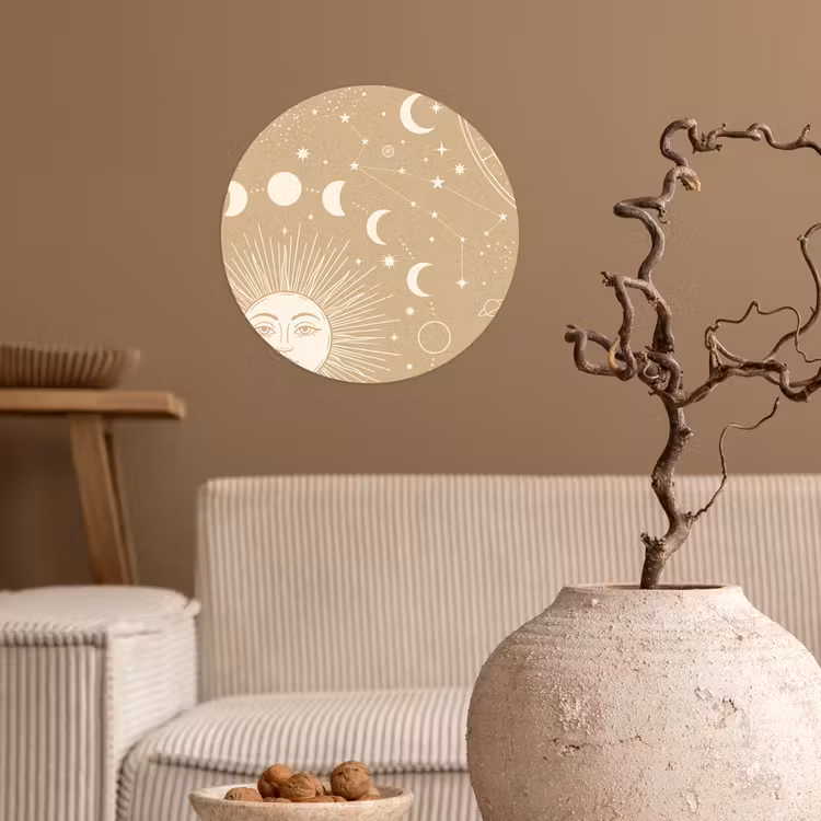 Behangcirkel - Zon - Maan - Sterren — 2