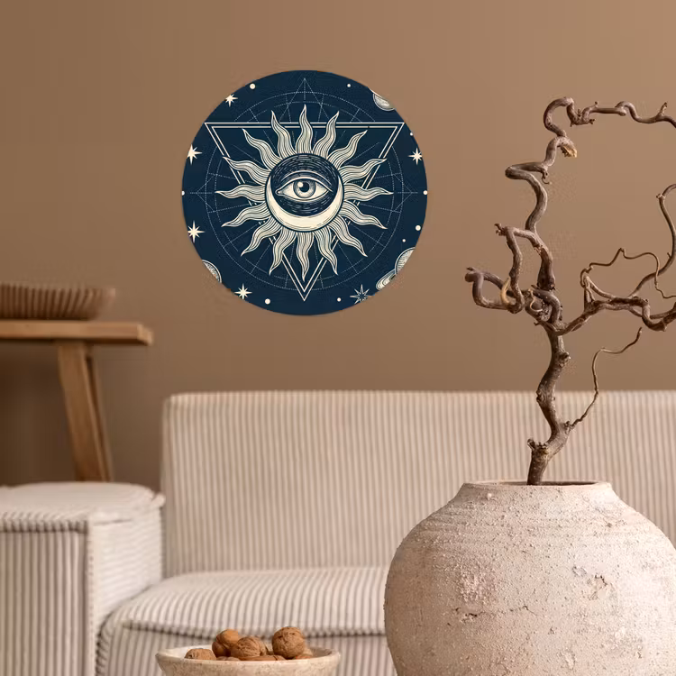 Behangcirkel - Zon Maan Sterren — 2