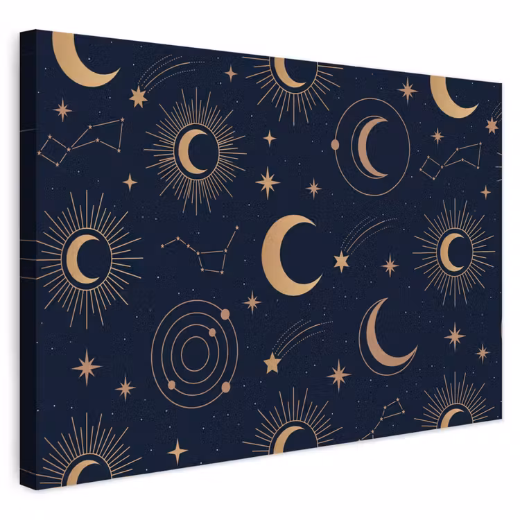 Buiten canvas - Maan - Sterren - Goud — 1