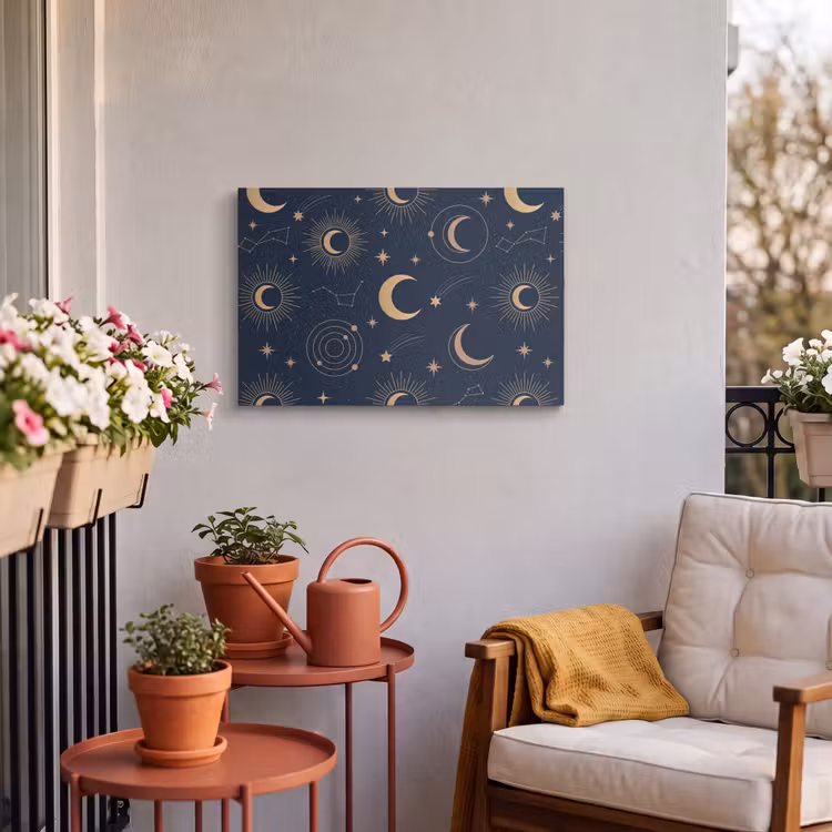 Buiten canvas - Maan - Sterren - Goud — 3