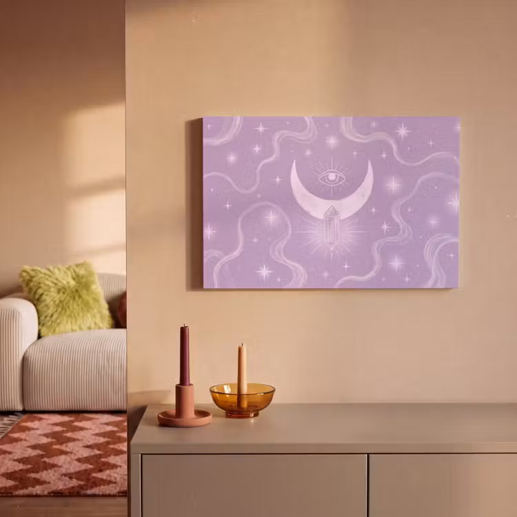 Canvas schilderij - Maan - Mystiek - Paars — 2