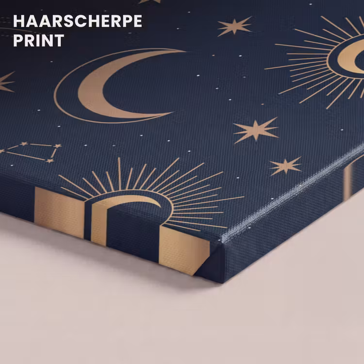 Canvas schilderij - Maan - Sterren - Goud — 5
