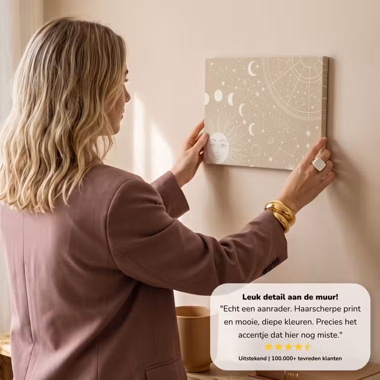 Canvas schilderij - Zon - Maan - Sterren — 3