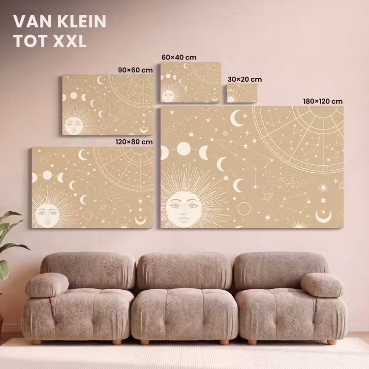 Canvas schilderij - Zon - Maan - Sterren — 8