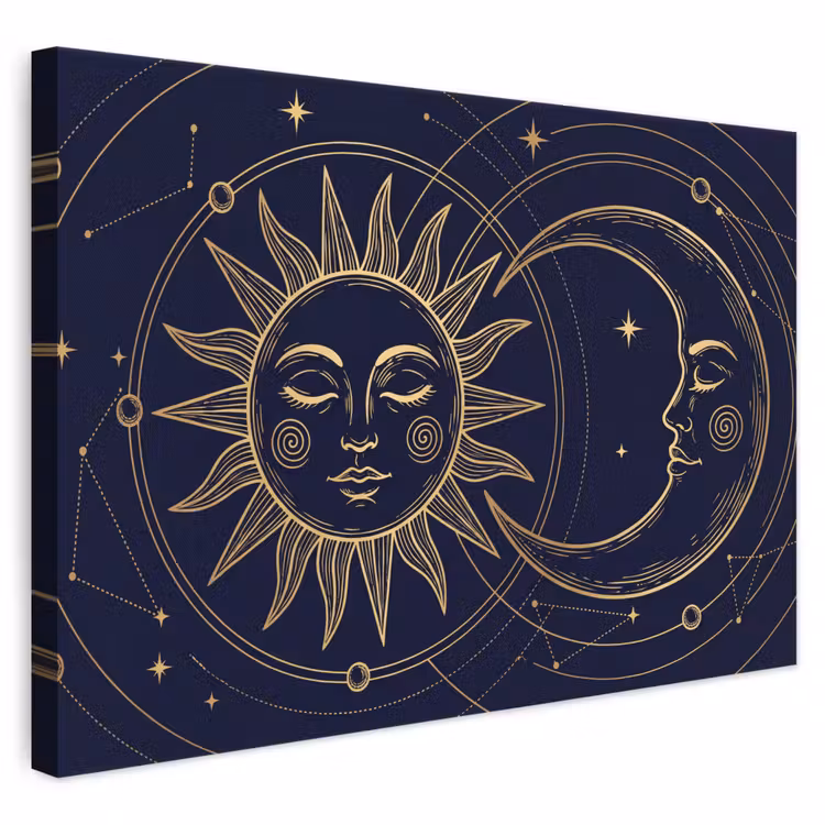 Canvas schilderij - Zon - Maan - Astrologie — 1