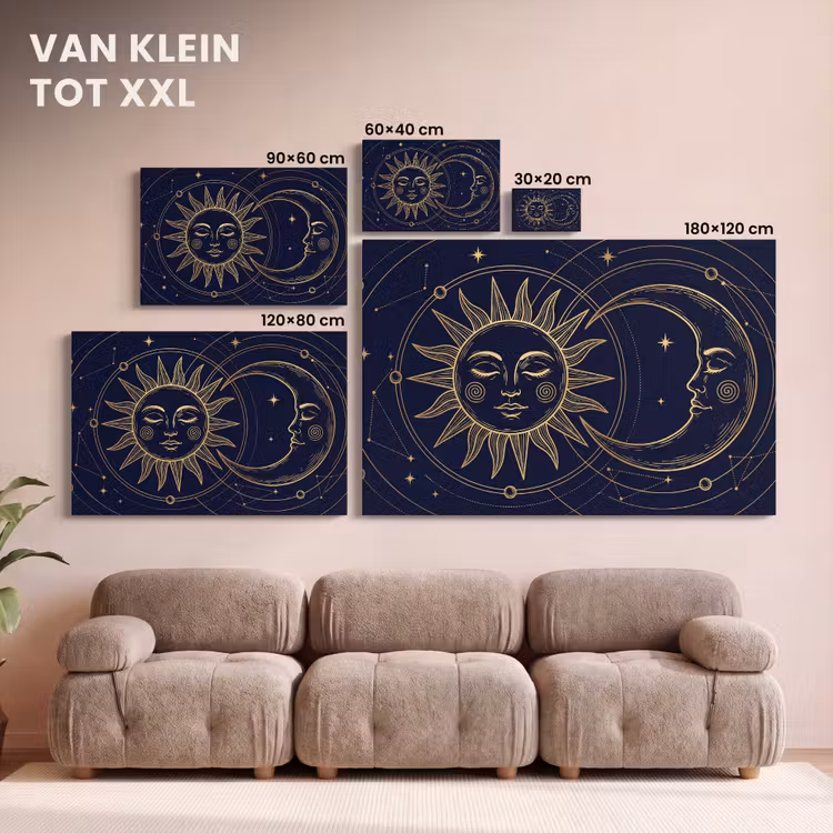 Canvas schilderij - Zon - Maan - Astrologie — 8