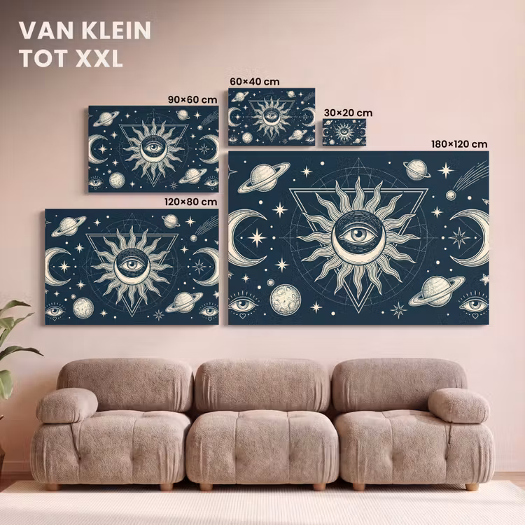 Canvas schilderij - Zon Maan Sterren — 8