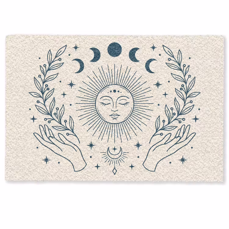 Deurmat - Zon Maan Illustratie — 1