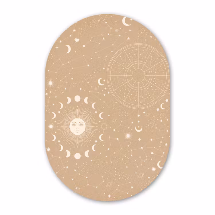 Muurovaal - Glas - Zon - Maan - Sterren — 1