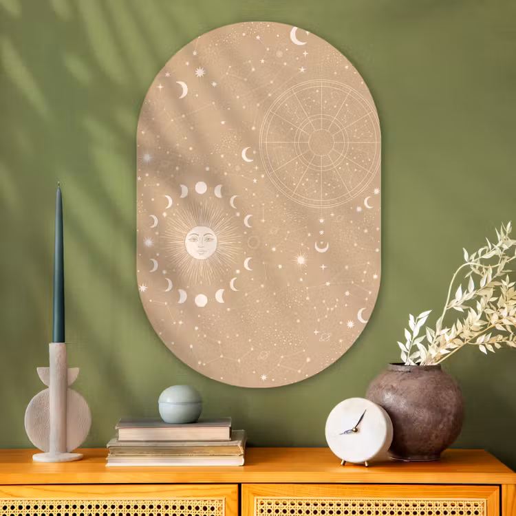 Muurovaal - Glas - Zon - Maan - Sterren — 2