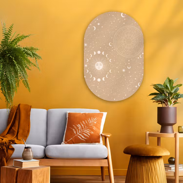 Muurovaal - Glas - Zon - Maan - Sterren — 3